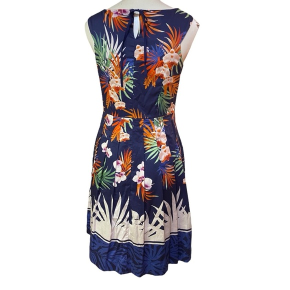 Talbots Blue and Pink Sleeveless A-Line Midi Dress Size 2 Petite - Picture 6 of 9